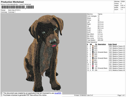 Black Dog v5 Embroidery Machine Design File