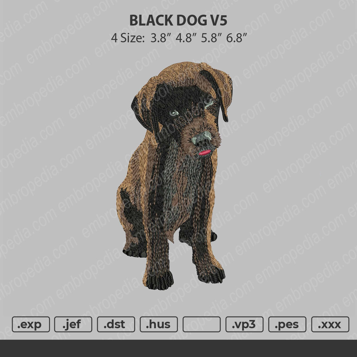 Black Dog v5 Embroidery Machine Design File
