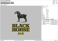 Black Horse Embroidery File 4 size