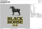 Black Horse Embroidery File 4 size