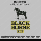 Black Horse Embroidery File 4 size