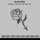 Black Rose Embroidery File 6 sizes