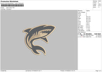 Shark 01 Embroidery File 6 sizes