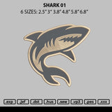 Shark 01 Embroidery File 6 sizes