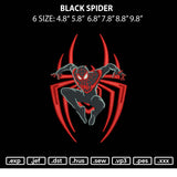 Black Spider Embroidery File 6 sizes