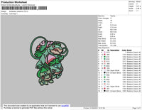 Bulbasaur Embroidery File 4 size