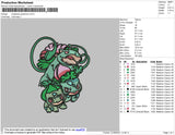 Bulbasaur Embroidery File 4 size