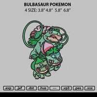 Bulbasaur Embroidery File 4 size