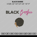 Black Barbie Embroidery File 6 size