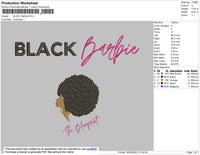 Black Barbie Embroidery File 6 size