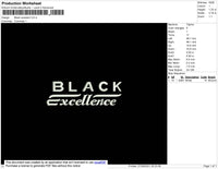 Black Excellence Embroidery File 4 size