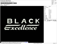 Black Excellence Embroidery File 4 size