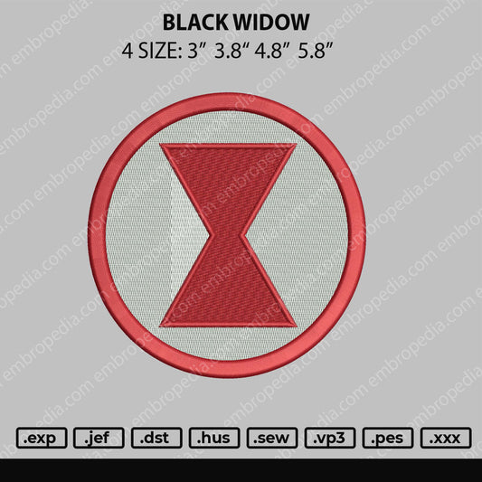 Black Widow logo Embroidery Machine Design File 4 size