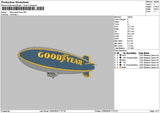 Goodyear Text Embroidery File 6 sizes