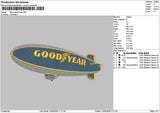 Goodyear Text Embroidery File 6 sizes