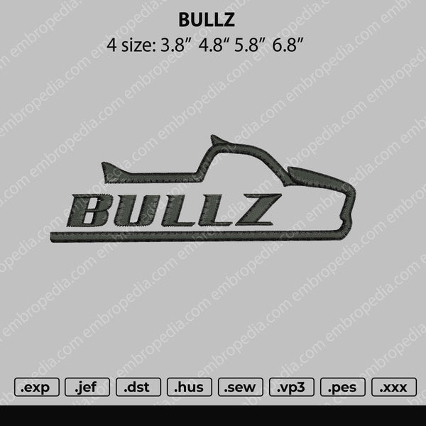 Bullz Embroidery File 4 size