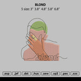 Blond Embroidery File 5 size