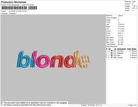 Blonde Color Embroidery File 4 size