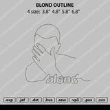 Blond Just Ouline Embroidery File 4 size