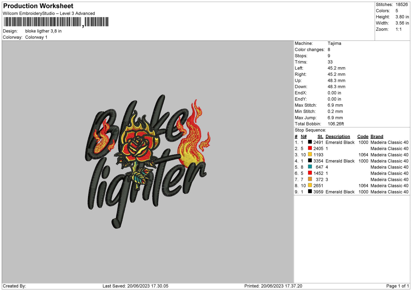Bloke Lighter Embroidery Machine Design  File 6 sizes