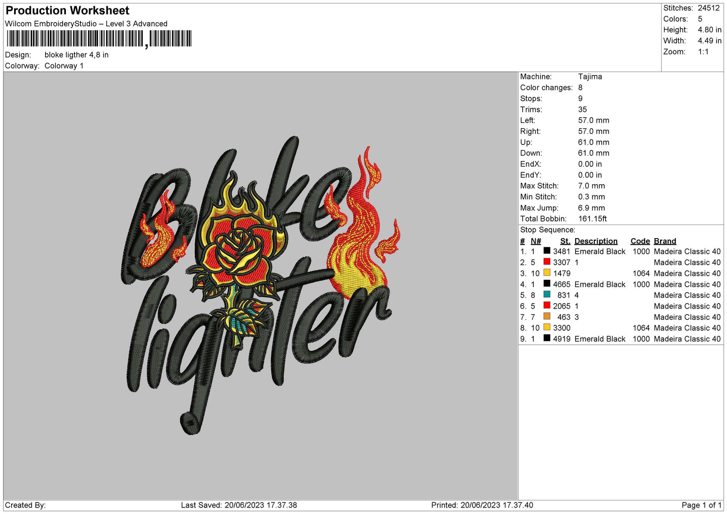 Bloke Lighter Embroidery Machine Design  File 6 sizes