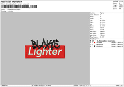 Bloke Lighter V2 Embroidery File 6 sizes