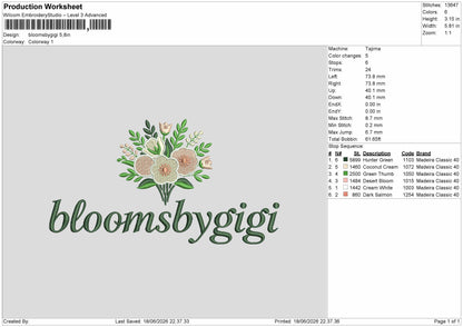 Bloomstext 1806 Embroidery Machine Design File 6 sizes