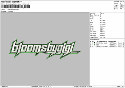 Bloomstext 2906 Embroidery Machine Design File 6 sizes