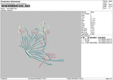 Blue Butterfly Embroidery File 6 sizes
