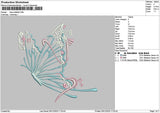 Blue Butterfly Embroidery File 6 sizes