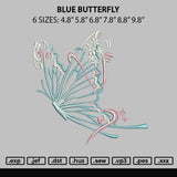 Blue Butterfly Embroidery File 6 sizes