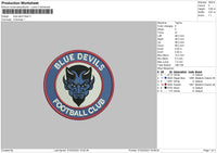 Blue Devil Embroidery File 6 sizes