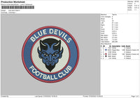 Blue Devil Embroidery File 6 sizes