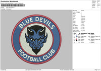 Blue Devil Embroidery File 6 sizes