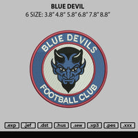 Blue Devil Embroidery File 6 sizes