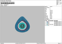 Blue Triangle Embroidery File 6 sizes