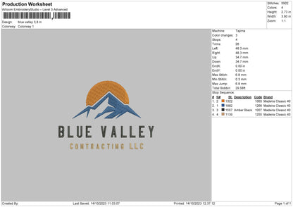 Blue Valley Embroidery Machine Design File 6 sizes