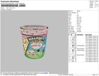 Ben And Jerry Embroidery File 4 size