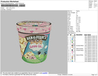 Ben And Jerry Embroidery File 4 size