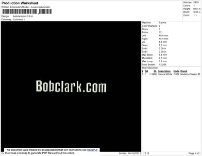 Bobclark Embroidery Machine Design File 4 size