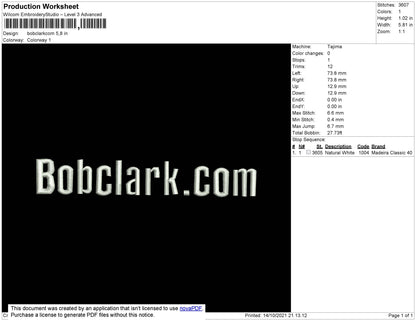 Bobclark Embroidery Machine Design File 4 size