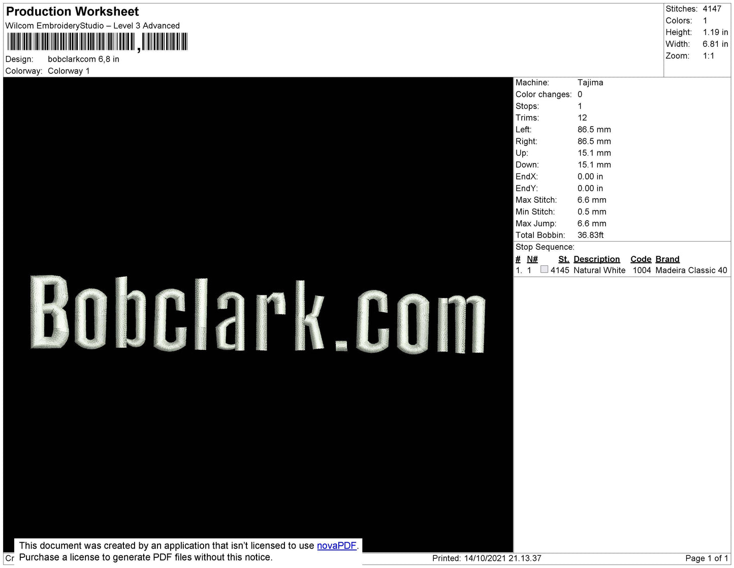 Bobclark Embroidery Machine Design File 4 size