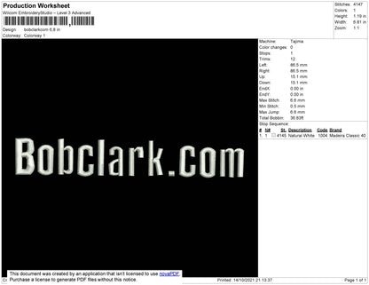 Bobclark Embroidery Machine Design File 4 size