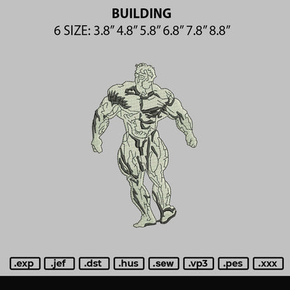 Body Building Embroidery Design File 6 sizes