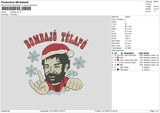 Man Xmas 1411 Embroidery File 6 sizes