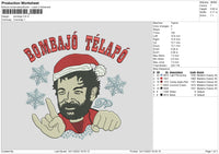 Man Xmas 1411 Embroidery File 6 sizes