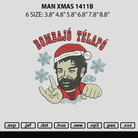 Man Xmas 1411 Embroidery File 6 sizes