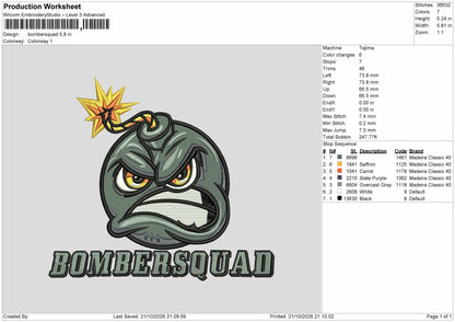 Boomber Text Embroidery Machine Design File 6 sizes