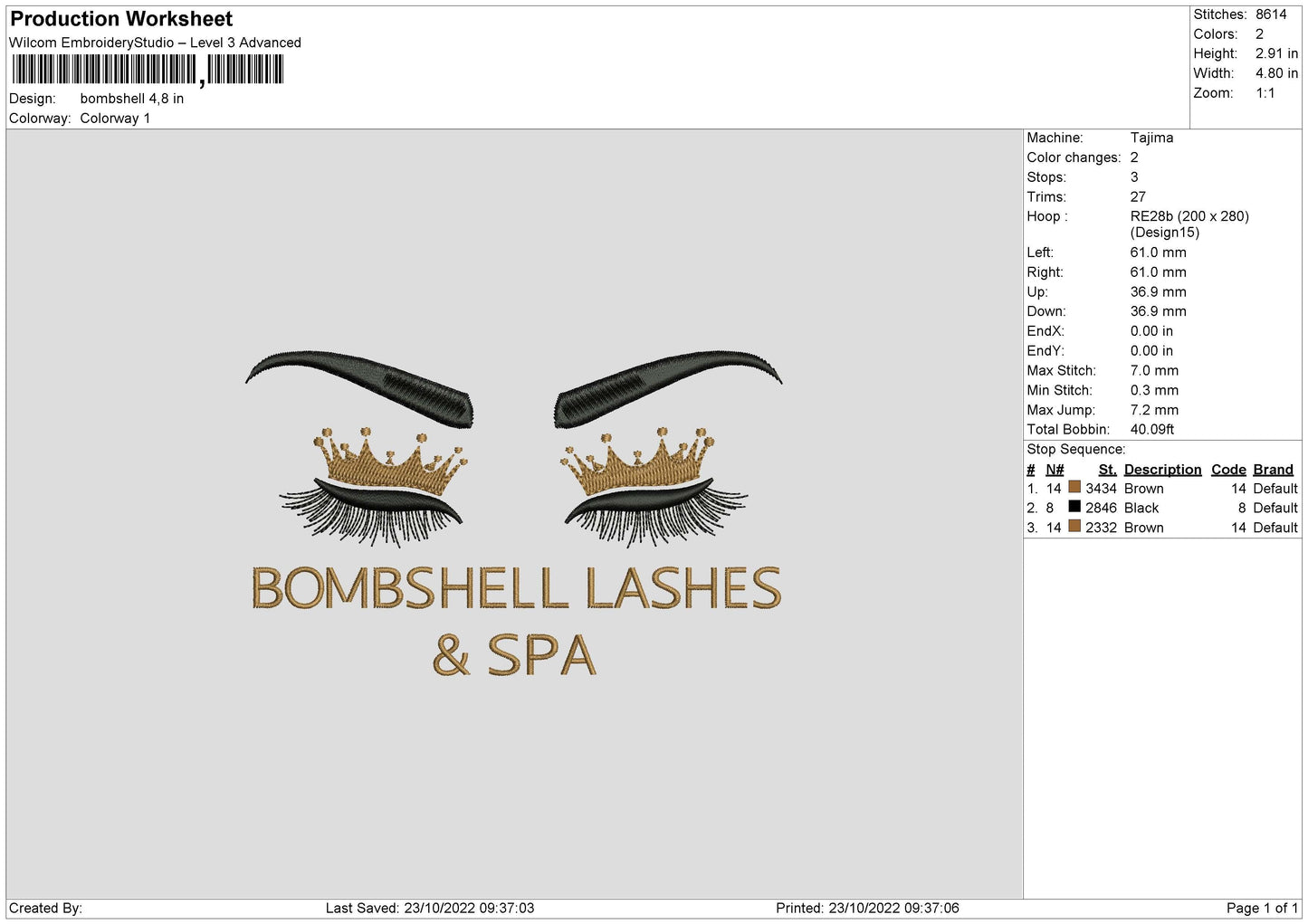 Bombshell Embroidery File 6 sizes