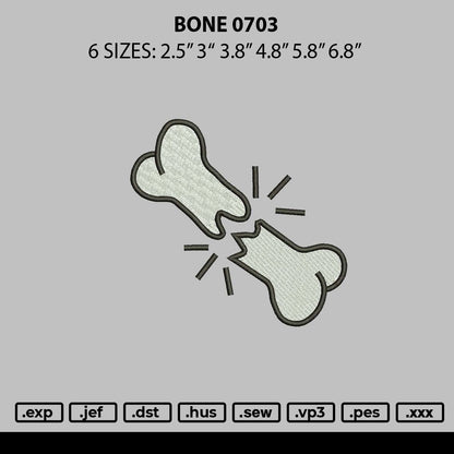 Bone 0703 Embroidery File 6 sizes